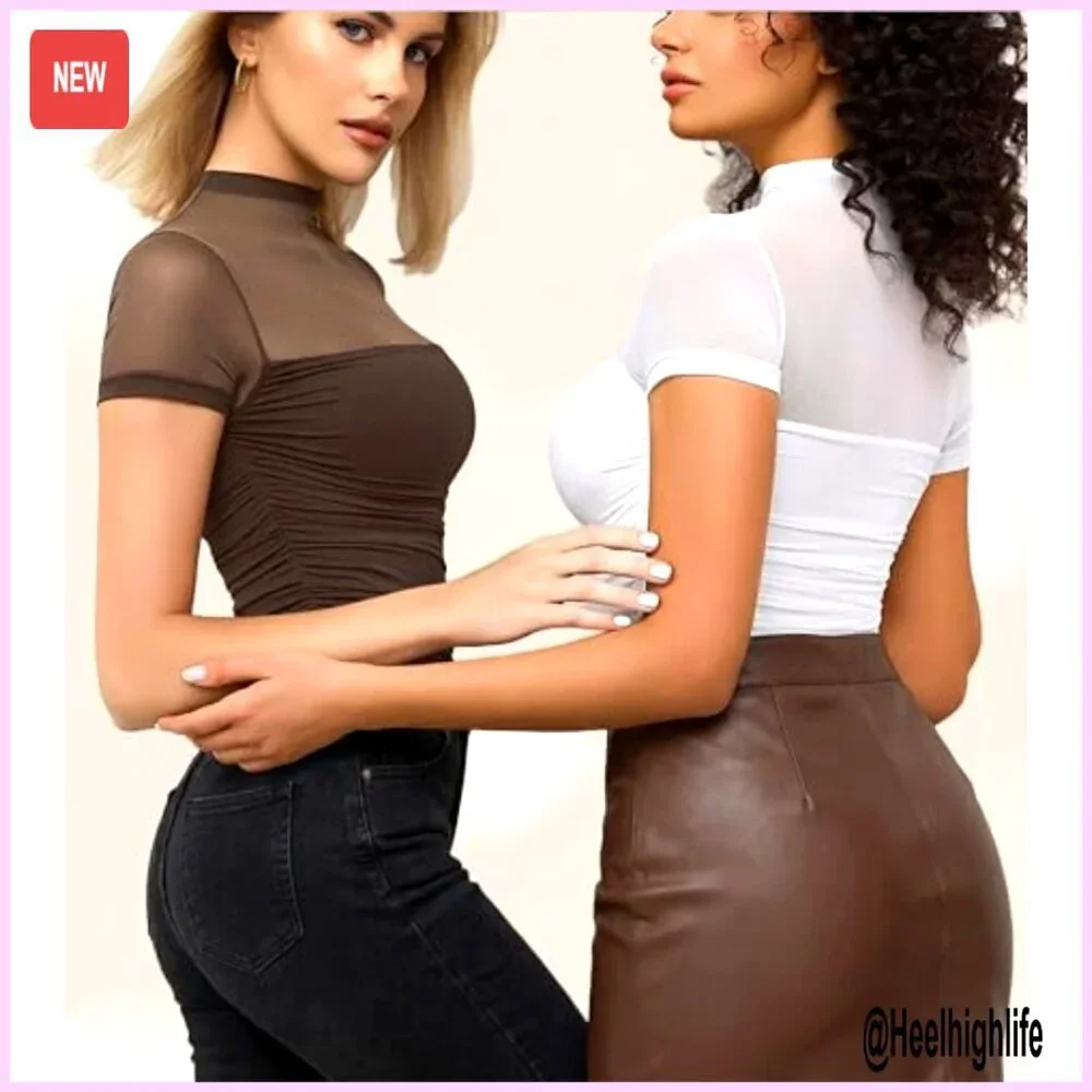 Mesh Bodysuit Shapewear Tummy Control One Piece Leotard Going Out Top